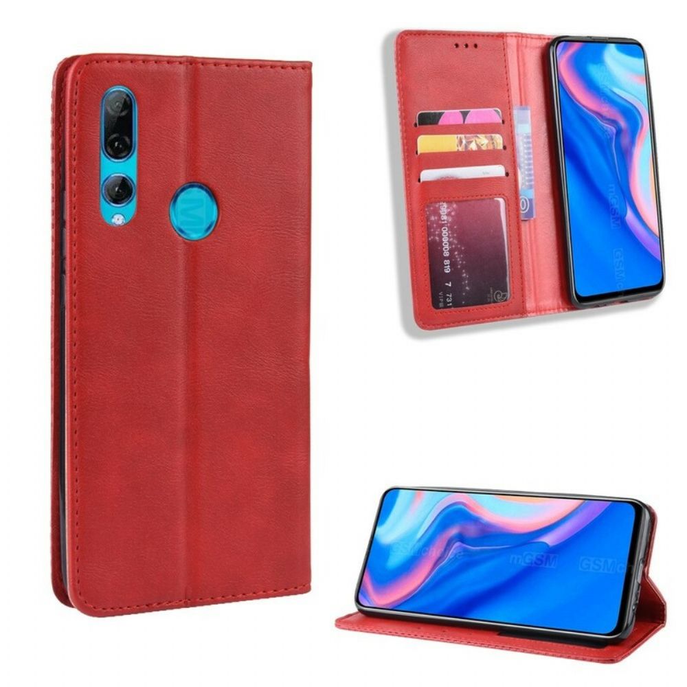 Schutzhülle Für Huawei P Smart Z / Honor 9X Flip Case Stilisierter Vintage-ledereffekt