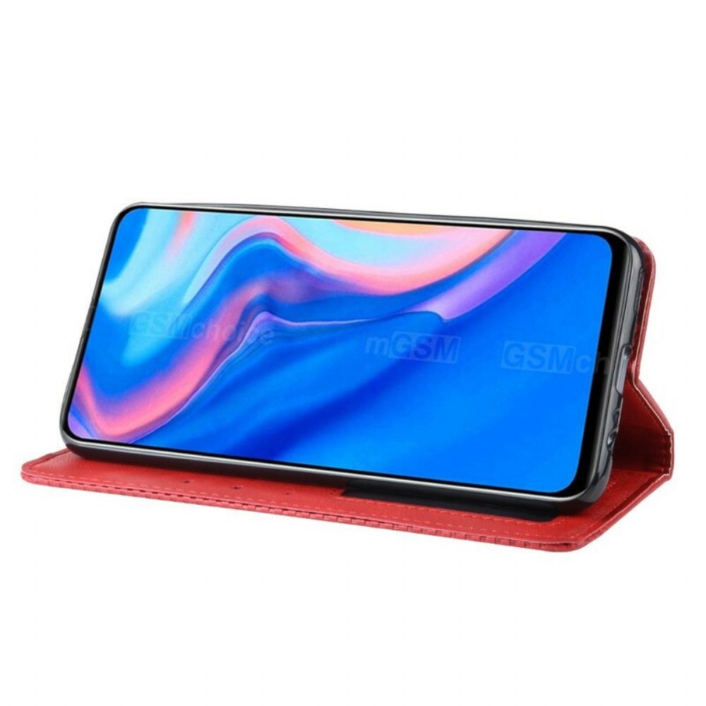 Schutzhülle Für Huawei P Smart Z / Honor 9X Flip Case Stilisierter Vintage-ledereffekt