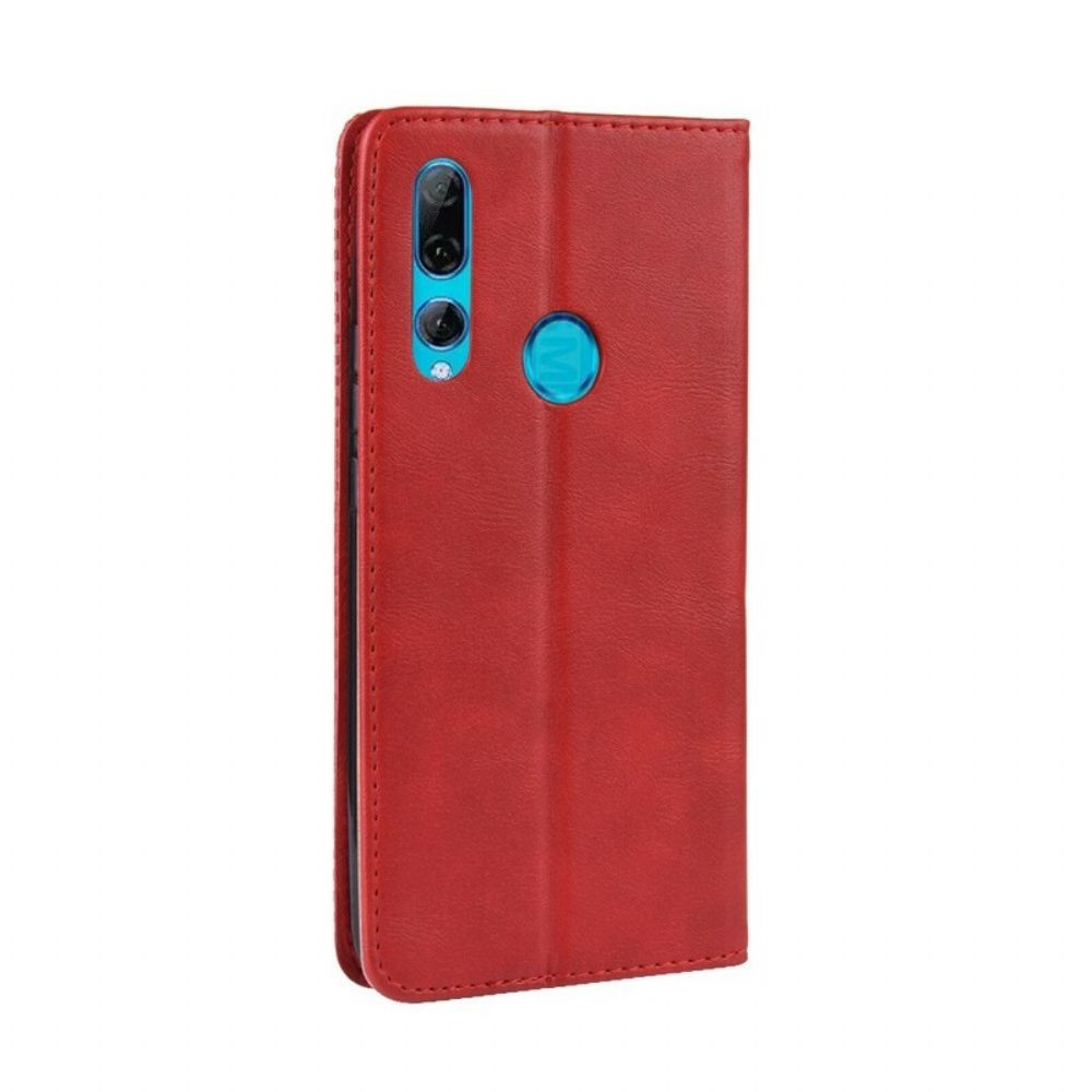 Schutzhülle Für Huawei P Smart Z / Honor 9X Flip Case Stilisierter Vintage-ledereffekt