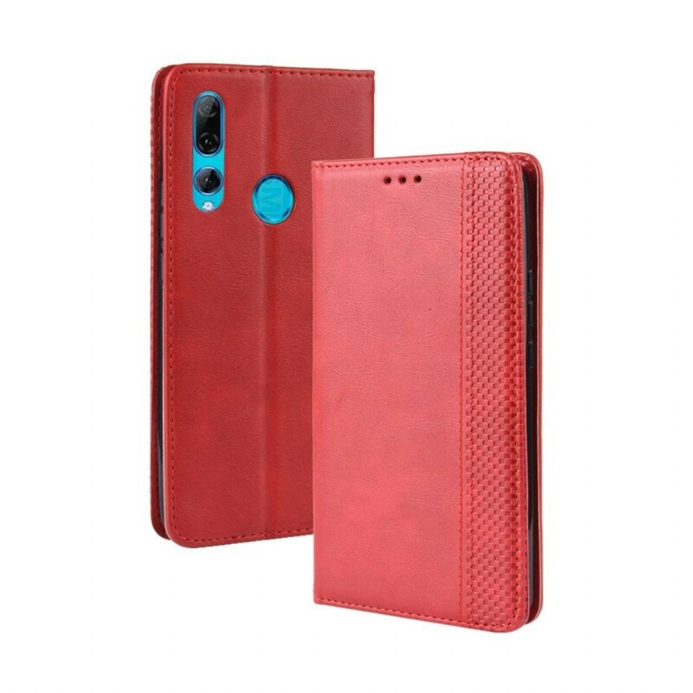 Schutzhülle Für Huawei P Smart Z / Honor 9X Flip Case Stilisierter Vintage-ledereffekt