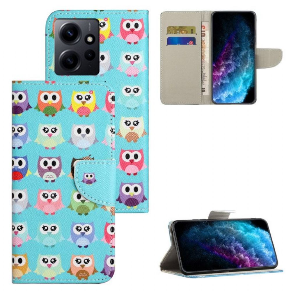 Flip Case Für Xiaomi Redmi Note 12 4G Eulen