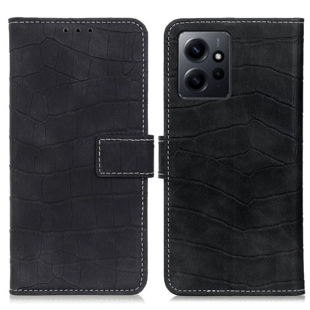 Flip Case Für Xiaomi Redmi Note 12 4G Krokodil