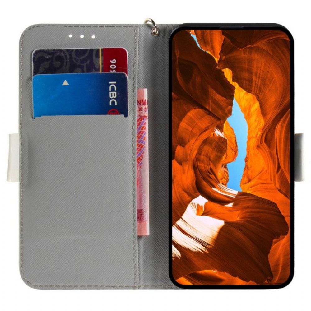 Flip Case Für Xiaomi Redmi Note 12 4G Mit Kordel Original Tanga-katze