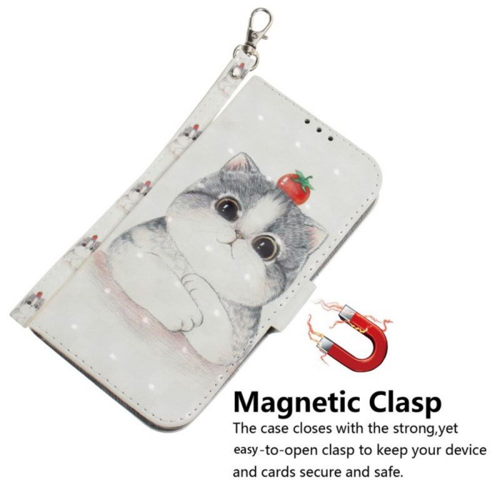 Flip Case Für Xiaomi Redmi Note 12 4G Mit Kordel Original Tanga-katze