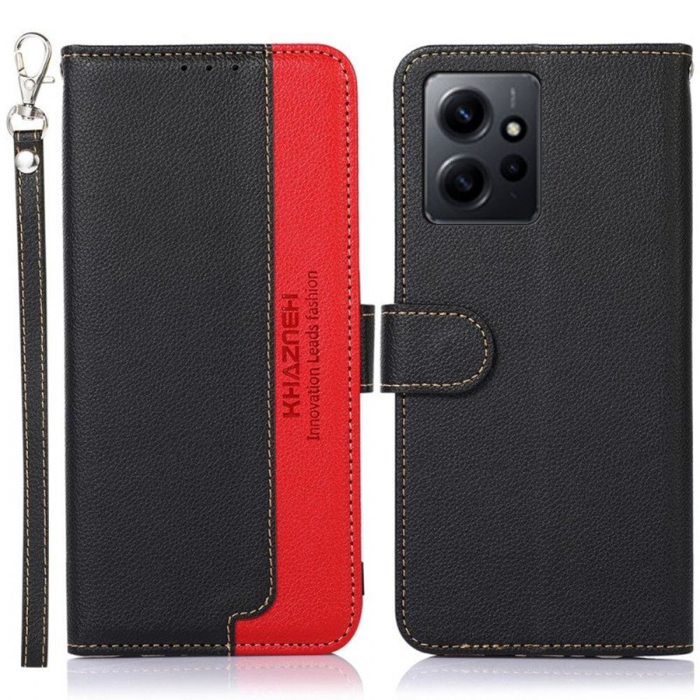 Flip Case Für Xiaomi Redmi Note 12 4G Rfid-khazneh Im Litschi-stil