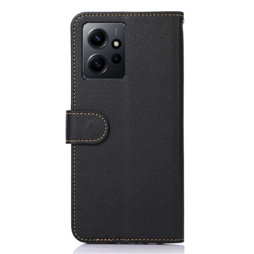 Flip Case Für Xiaomi Redmi Note 12 4G Rfid-khazneh Im Litschi-stil