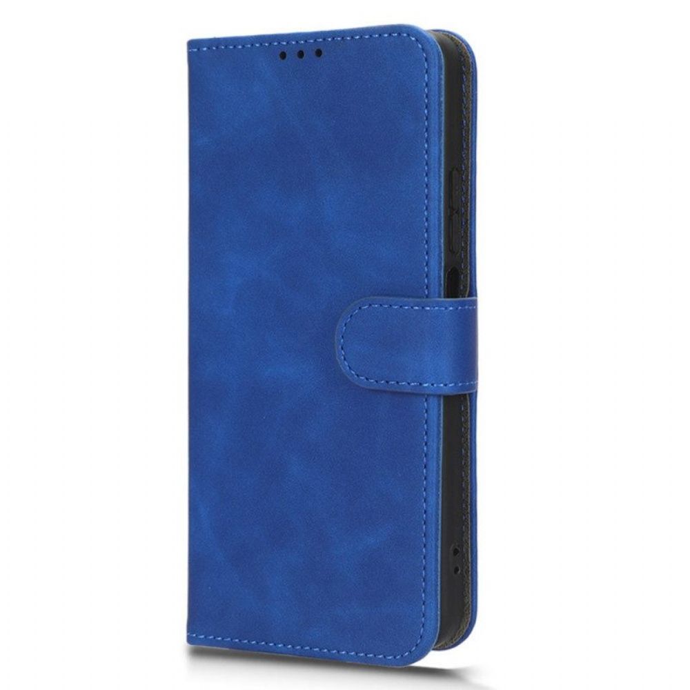 Flip Case Für Xiaomi Redmi Note 12 4G Schlichter Lederstil