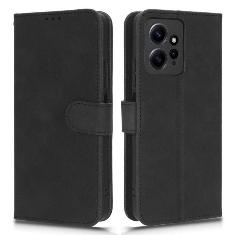 Flip Case Für Xiaomi Redmi Note 12 4G Schlichter Lederstil