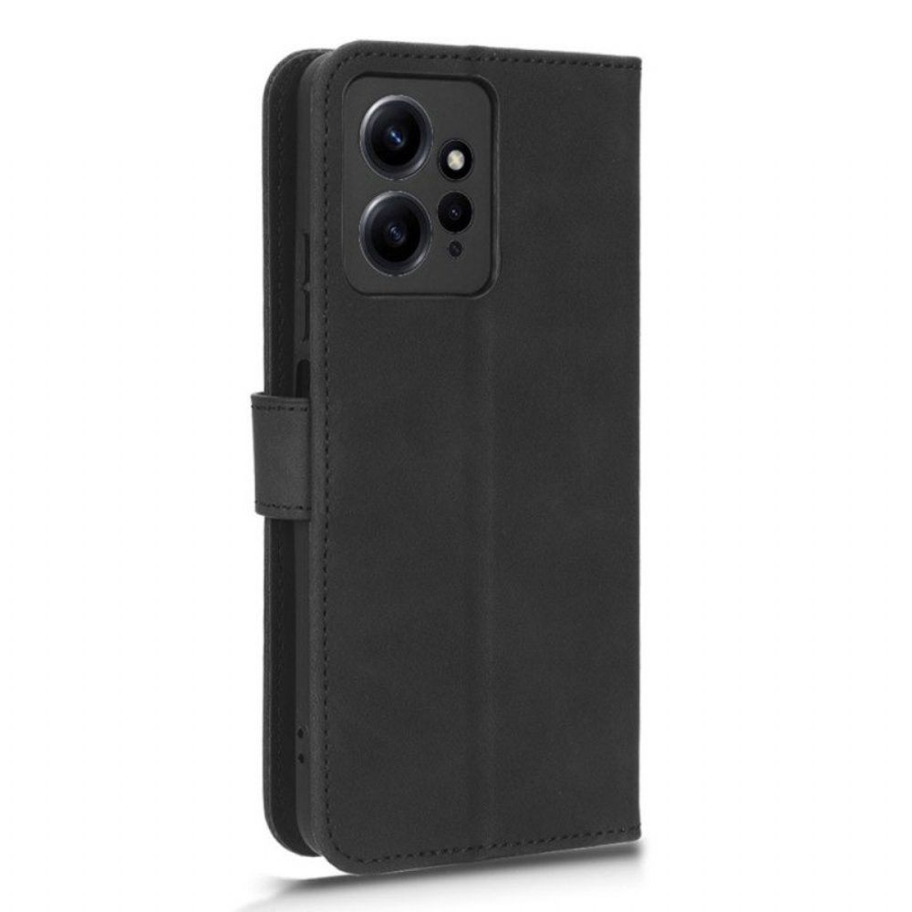 Flip Case Für Xiaomi Redmi Note 12 4G Schlichter Lederstil