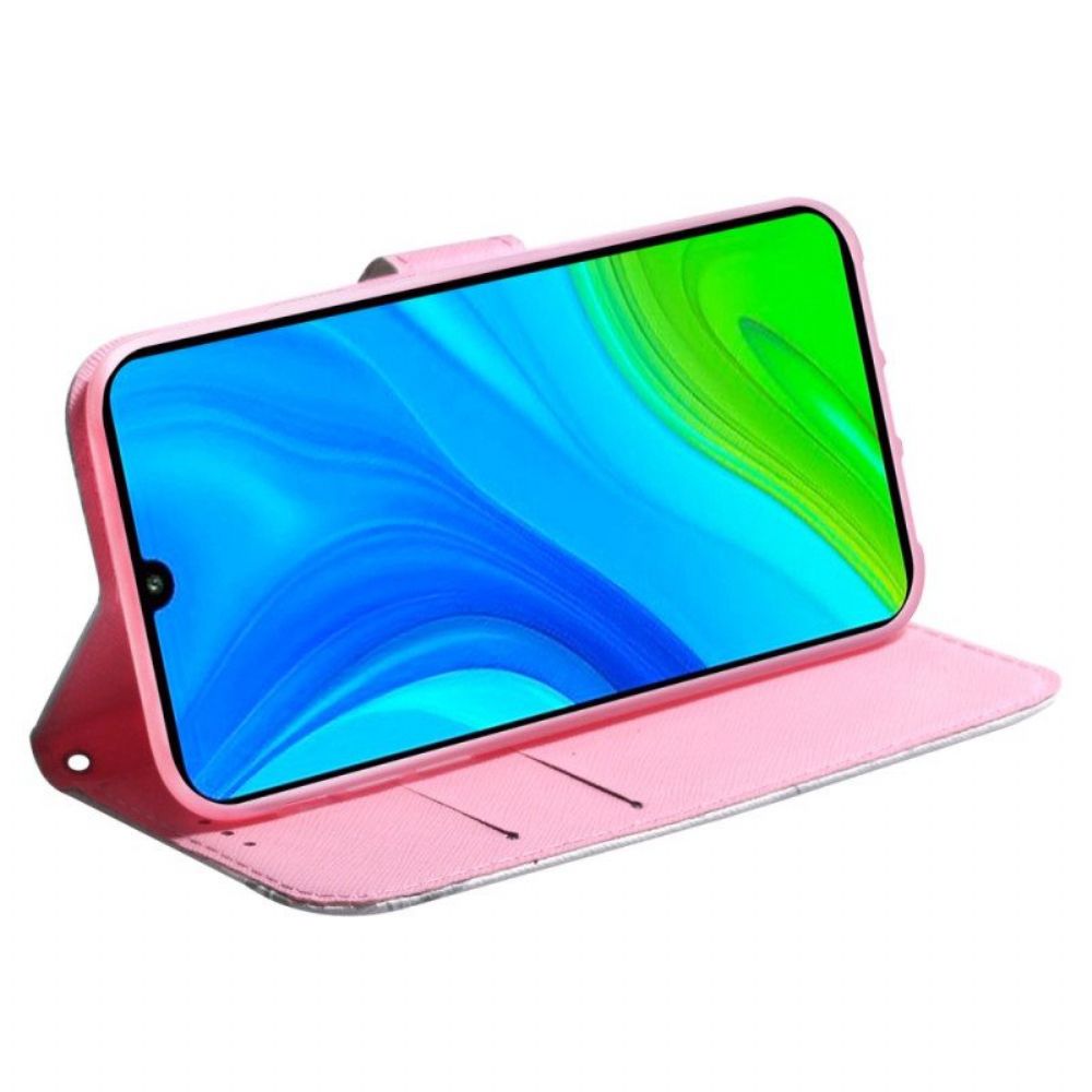 Lederhüllen Für Xiaomi Redmi Note 12 4G Pinke Blume