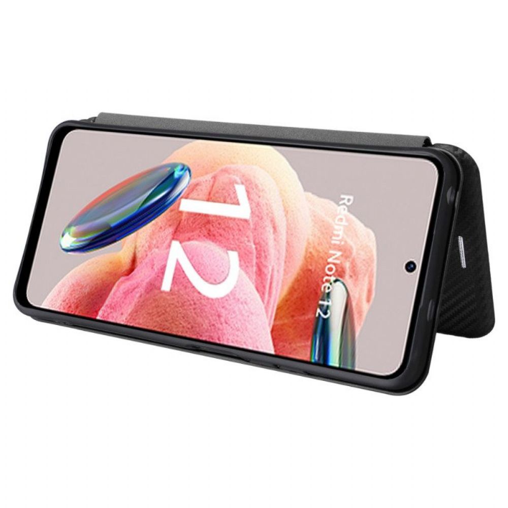 Schutzhülle Für Xiaomi Redmi Note 12 4G Flip Case Kohlefaser