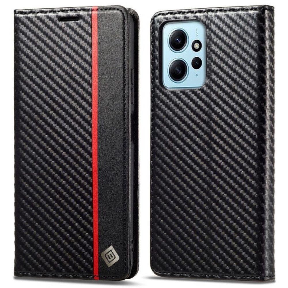 Schutzhülle Für Xiaomi Redmi Note 12 4G Flip Case Kohlefaser Lc.imeeke