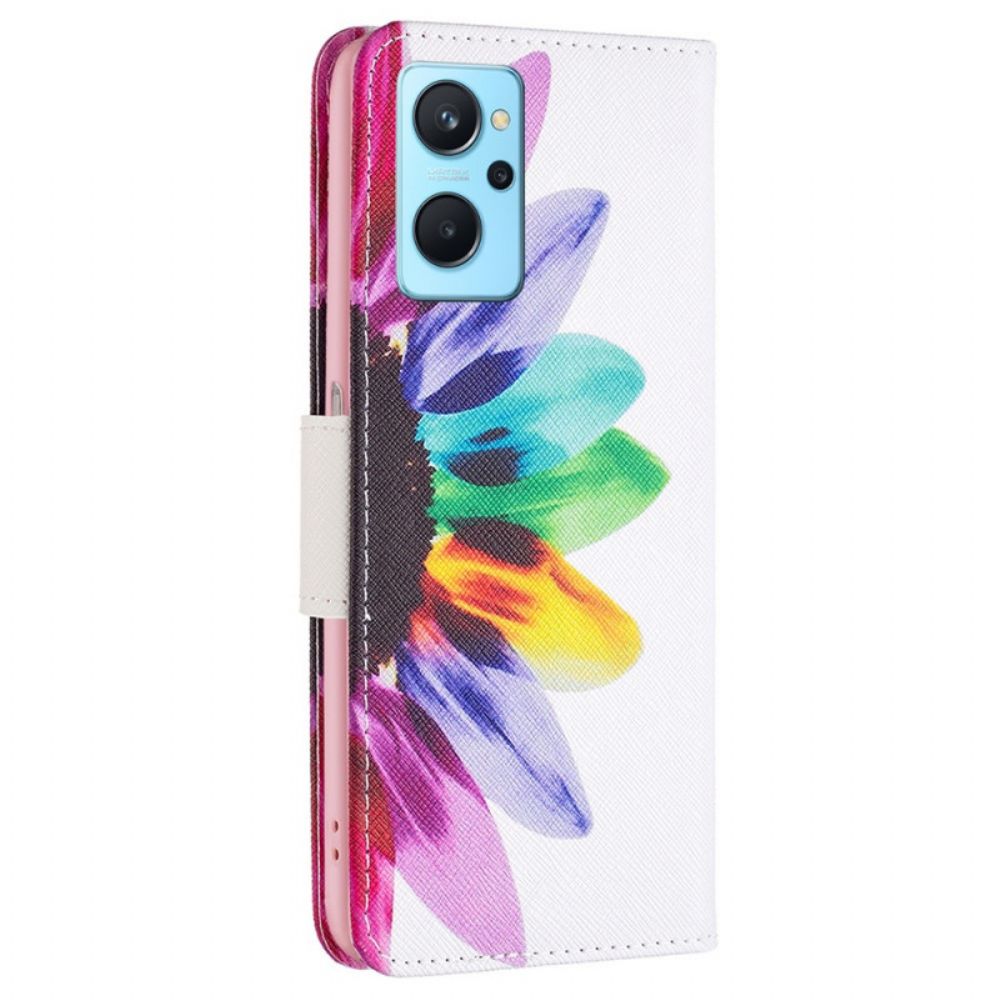 Flip Case Für Realme 9i Aquarell Blume