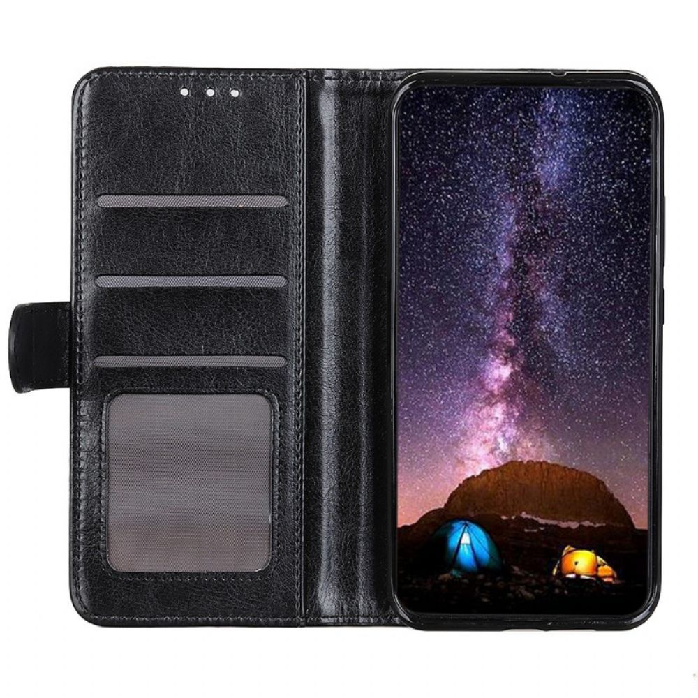 Flip Case Für Realme 9i Crazy Horse Lacklederimitat