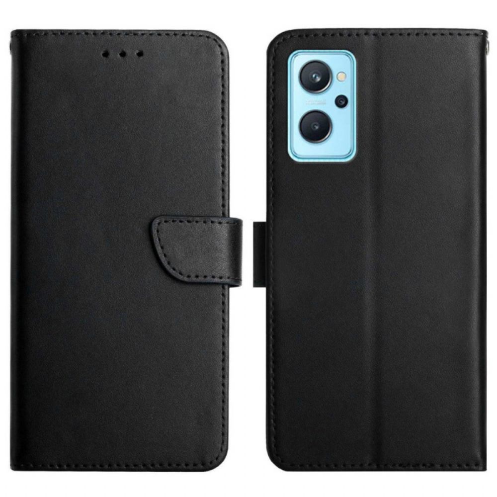 Flip Case Für Realme 9i Echtes Nappaleder