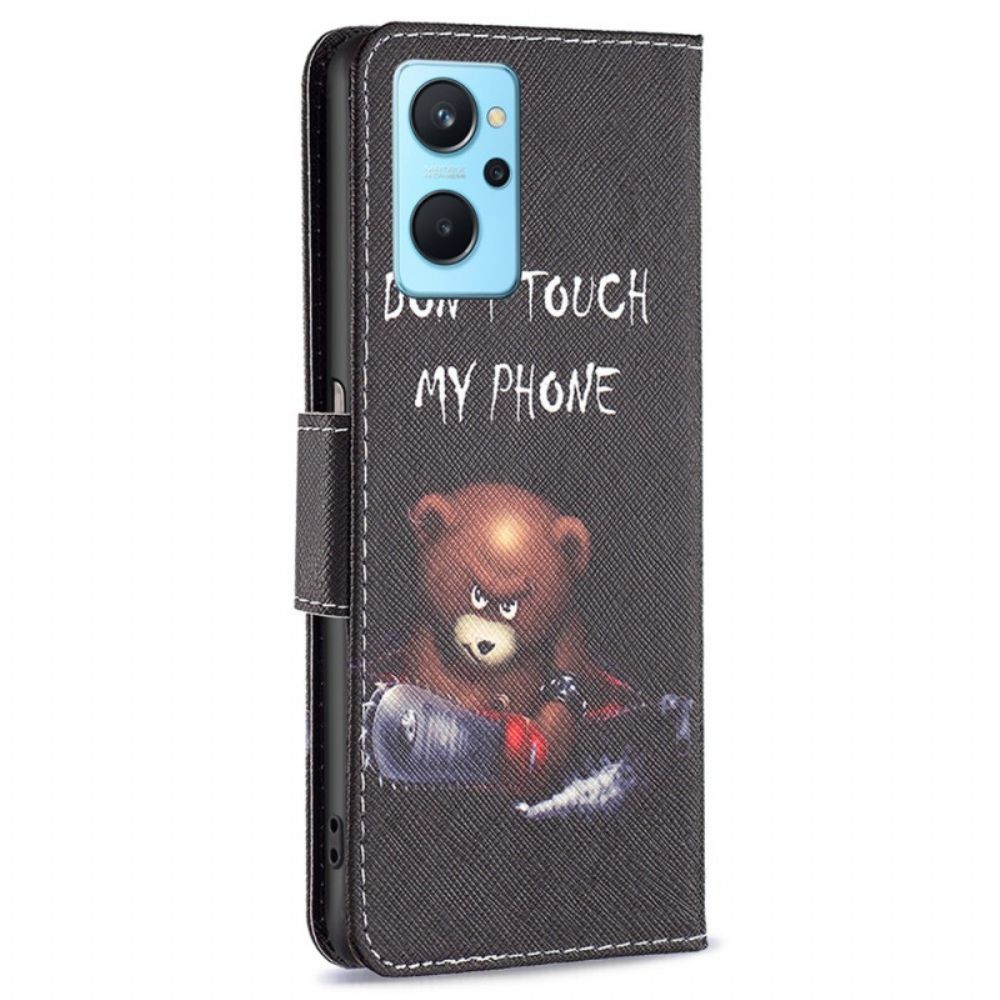 Flip Case Für Realme 9i Gefährlicher Bär