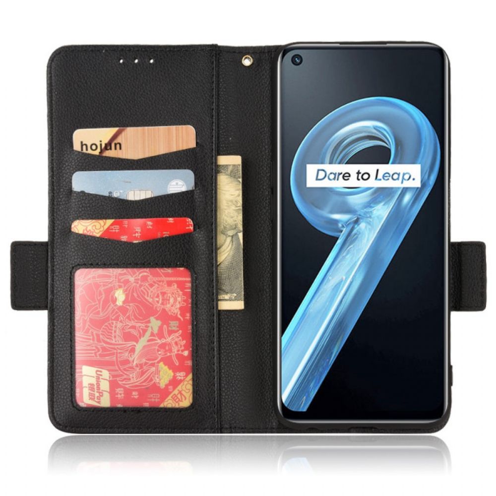 Flip Case Für Realme 9i Kunstleder Litschi