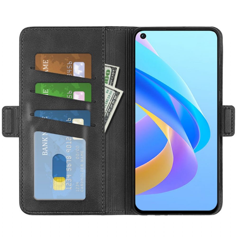 Flip Case Für Realme 9i Kunstleder Mit Schrägem Kartenhalter