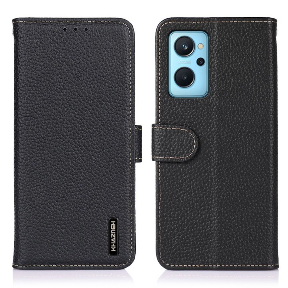 Flip Case Für Realme 9i Leder Litschi Khazneh Rfid