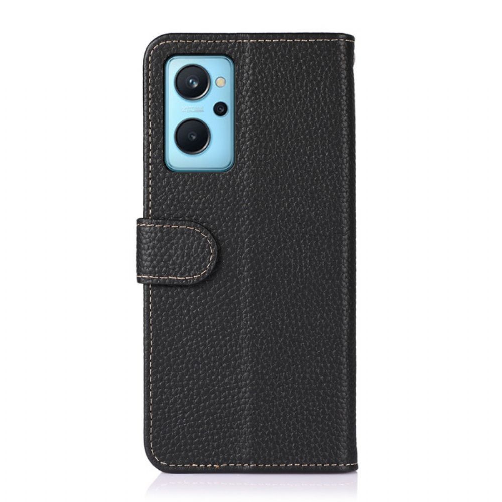 Flip Case Für Realme 9i Leder Litschi Khazneh Rfid