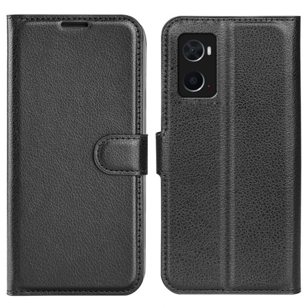 Flip Case Für Realme 9i Litschi Retro