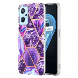 Handyhülle Für Realme 9i Auffälliger Geometrischer Marmor