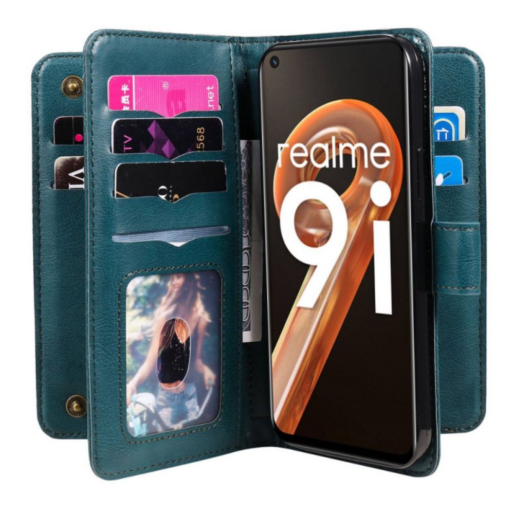 Lederhüllen Für Realme 9i Multifunktionale Business-brieftasche