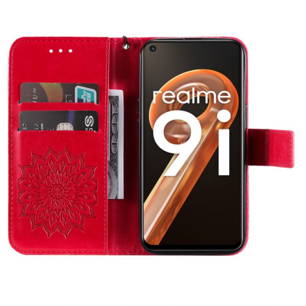 Lederhüllen Für Realme 9i Sonnenblumen-mandala