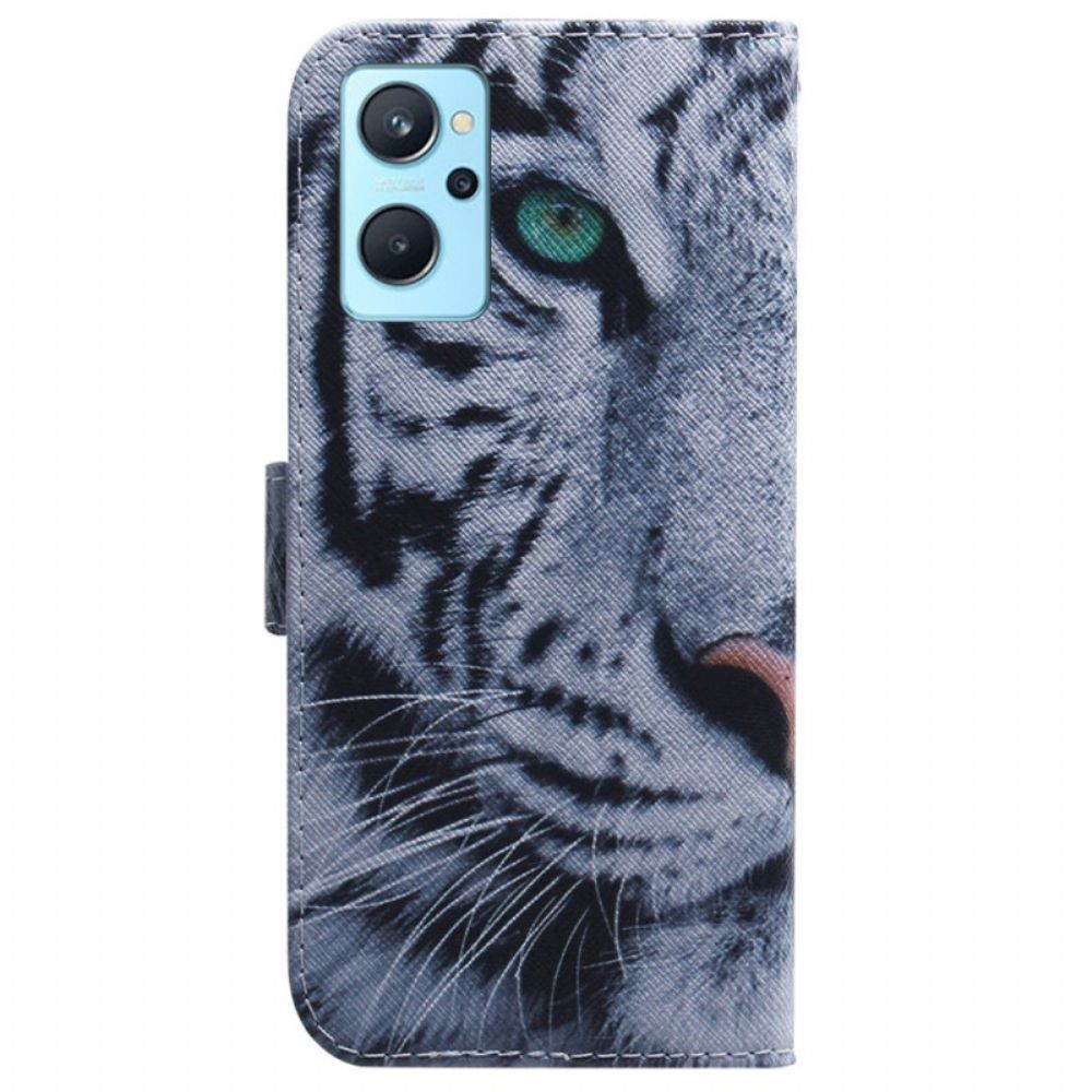 Lederhüllen Für Realme 9i Weißer Tiger