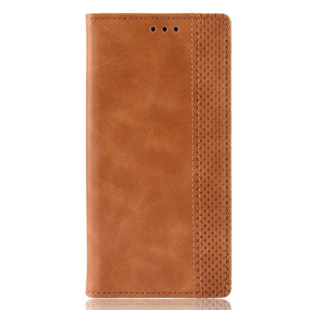 Schutzhülle Für OnePlus 7T Pro Flip Case Stilisierter Vintage-ledereffekt