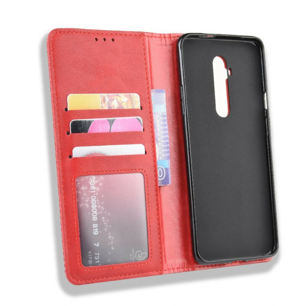 Schutzhülle Für OnePlus 7T Pro Flip Case Stilisierter Vintage-ledereffekt