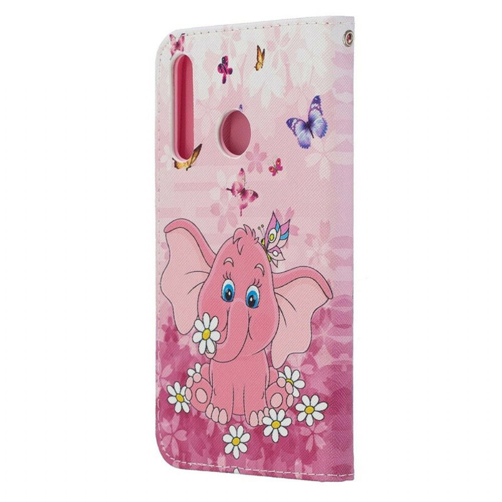 Flip Case Für Honor 20 Lite / 20e Mit Kordel Lustiger Elefant Mit Riemen