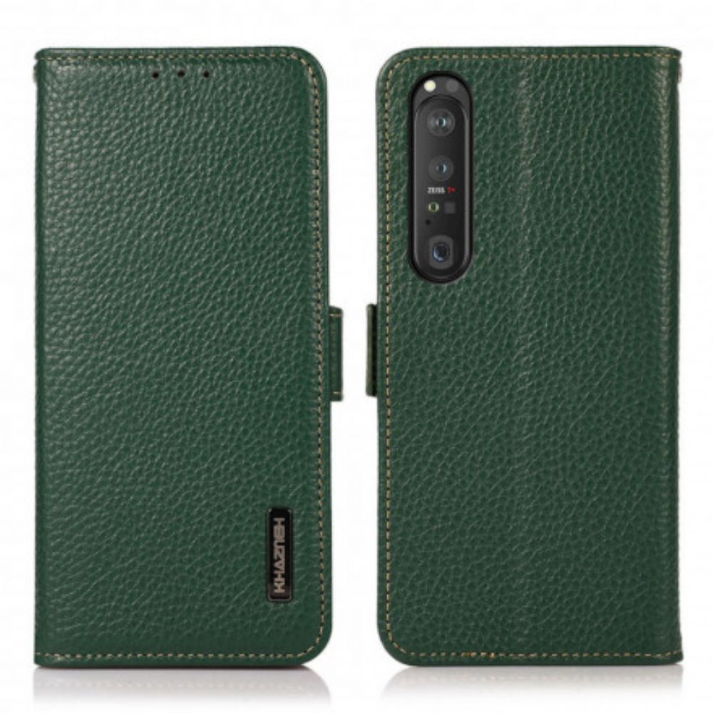 Flip Case Für Sony Xperia 1 III Litschi-leder Khazneh Rfid