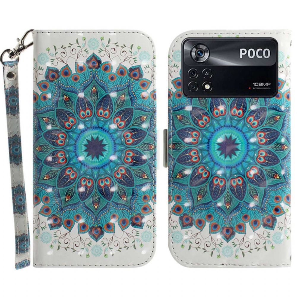 Flip Case Für Poco X4 Pro 5G Mit Kordel Band-mandala