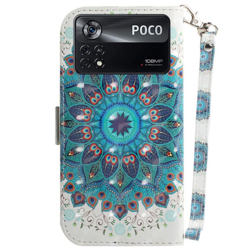 Flip Case Für Poco X4 Pro 5G Mit Kordel Band-mandala