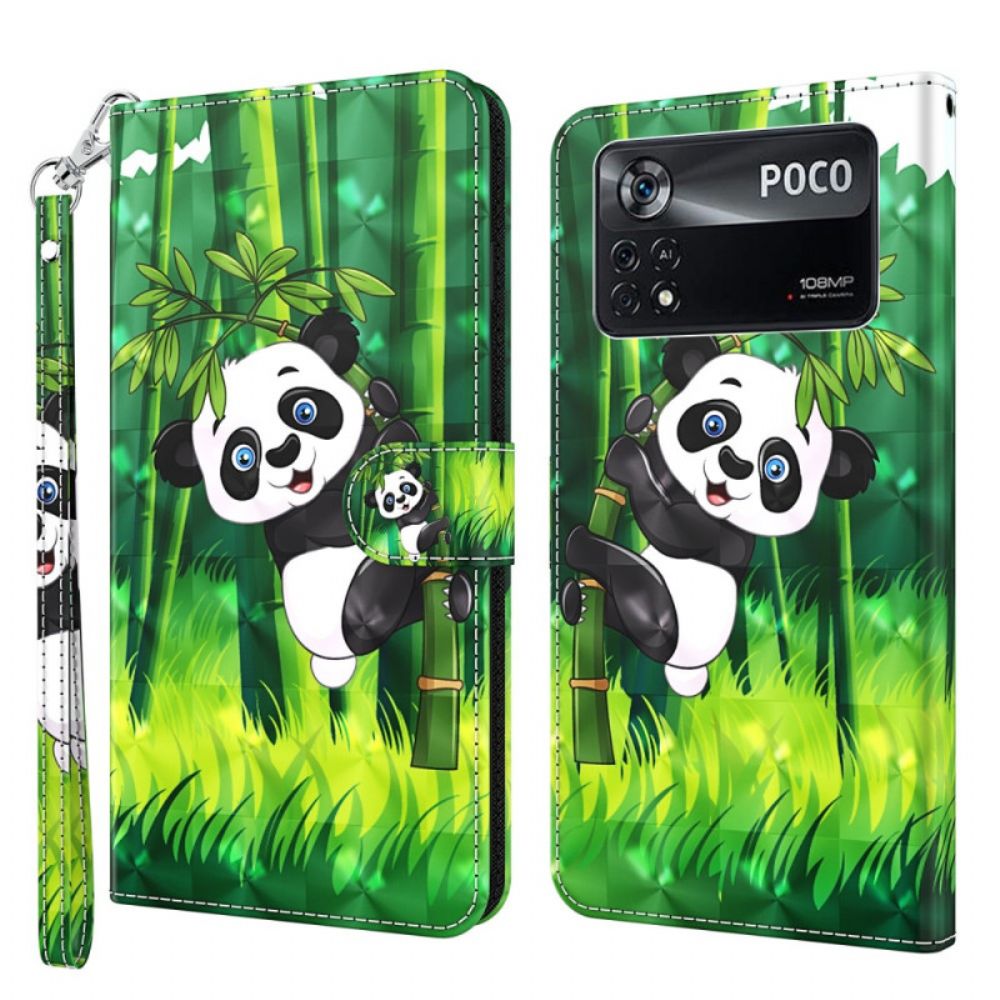 Flip Case Für Poco X4 Pro 5G Mit Kordel Tanga-panda