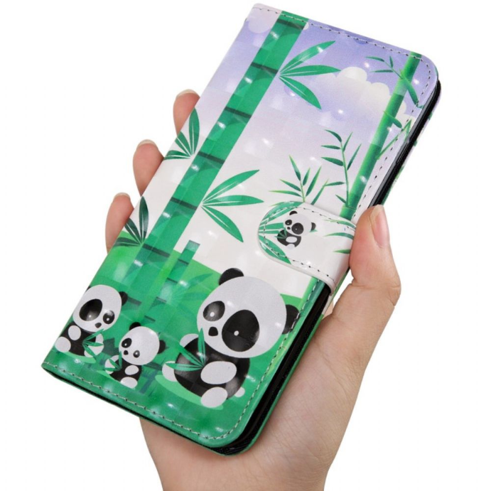 Flip Case Für Poco X4 Pro 5G Mit Kordel Tanga-panda-familie