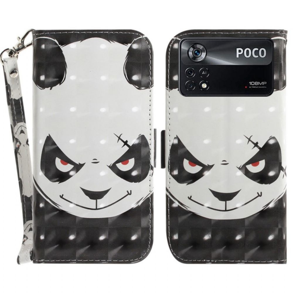 Flip Case Für Poco X4 Pro 5G Wütender Panda