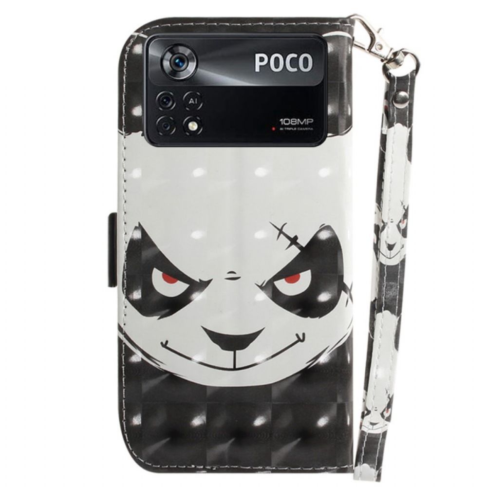 Flip Case Für Poco X4 Pro 5G Wütender Panda