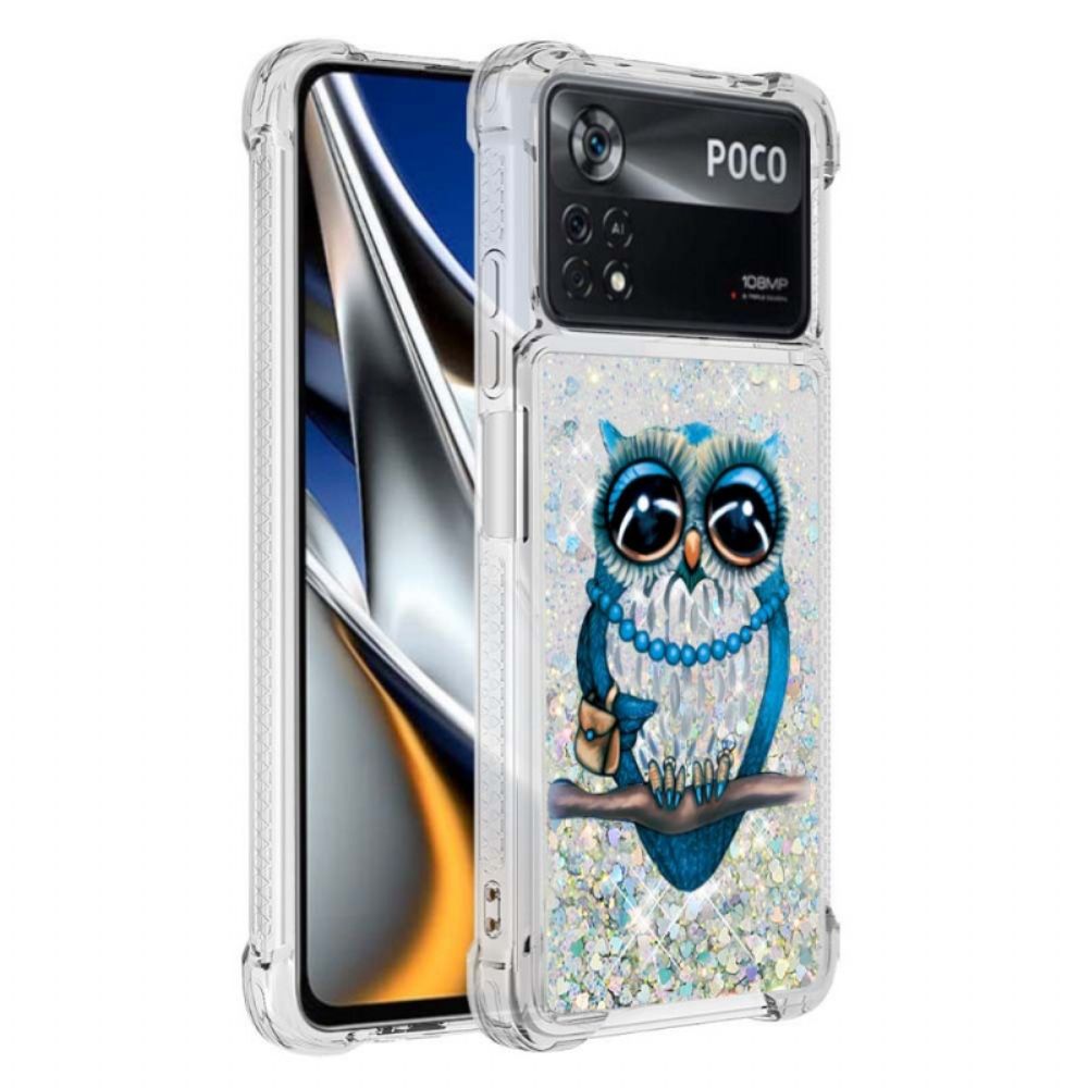 Handyhülle Für Poco X4 Pro 5G Frau Glitter Eule