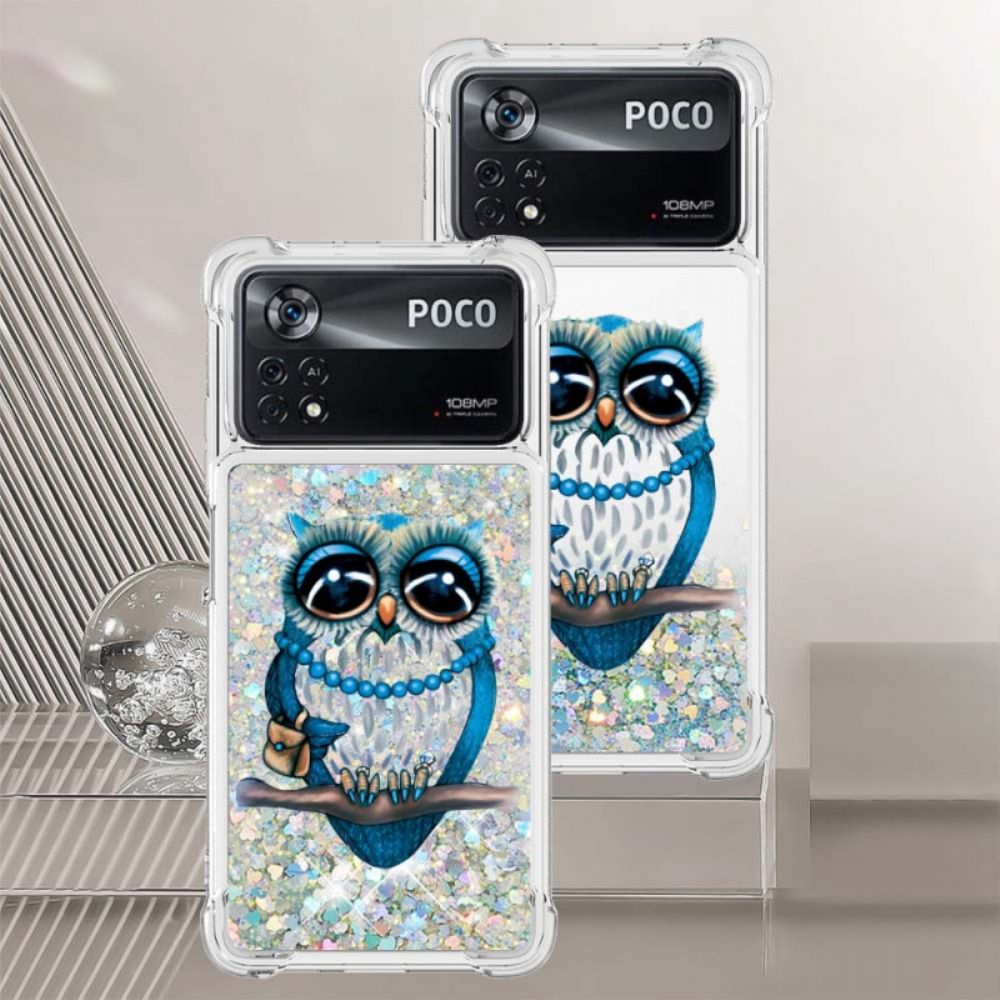 Handyhülle Für Poco X4 Pro 5G Frau Glitter Eule