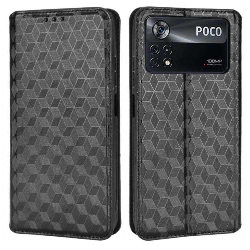 Schutzhülle Für Poco X4 Pro 5G Flip Case 3d-textur