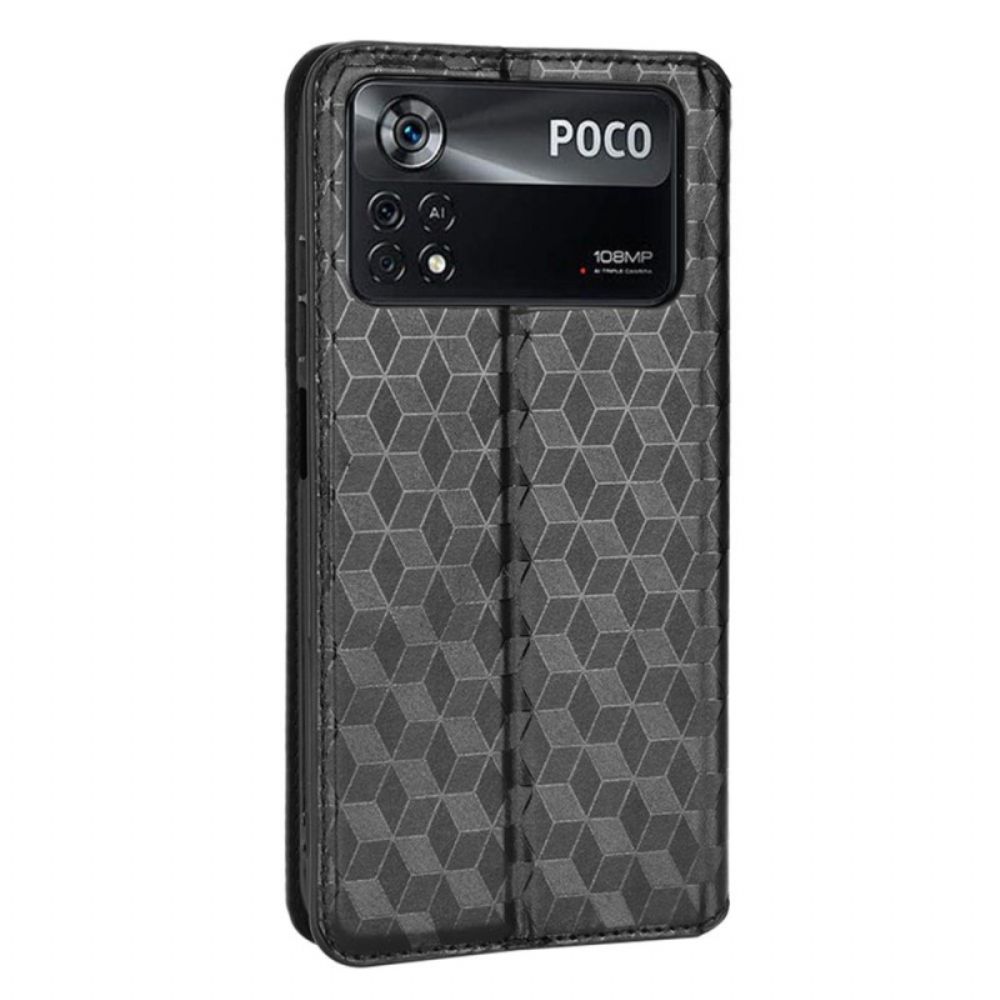 Schutzhülle Für Poco X4 Pro 5G Flip Case 3d-textur