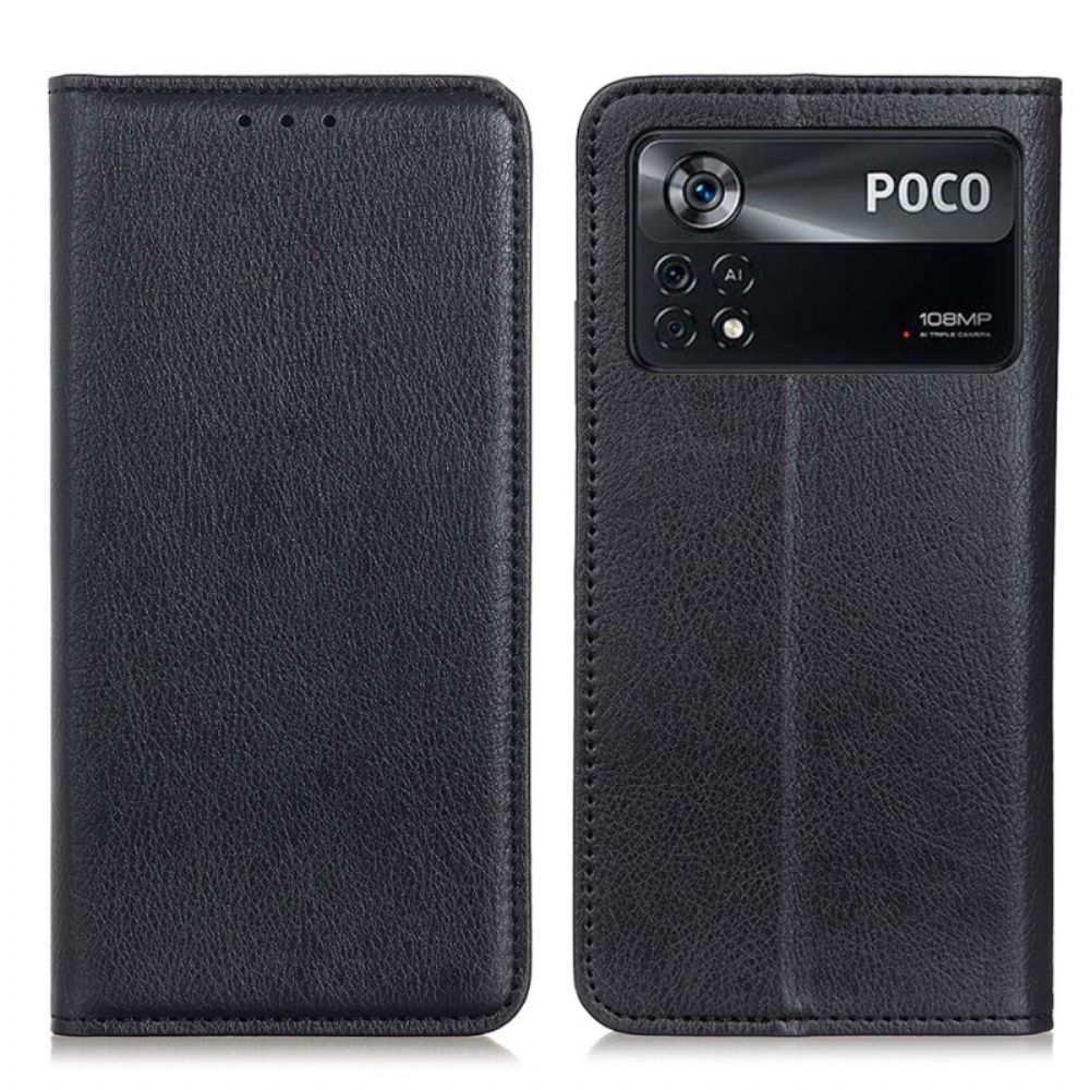 Schutzhülle Für Poco X4 Pro 5G Flip Case Litchi-spaltleder