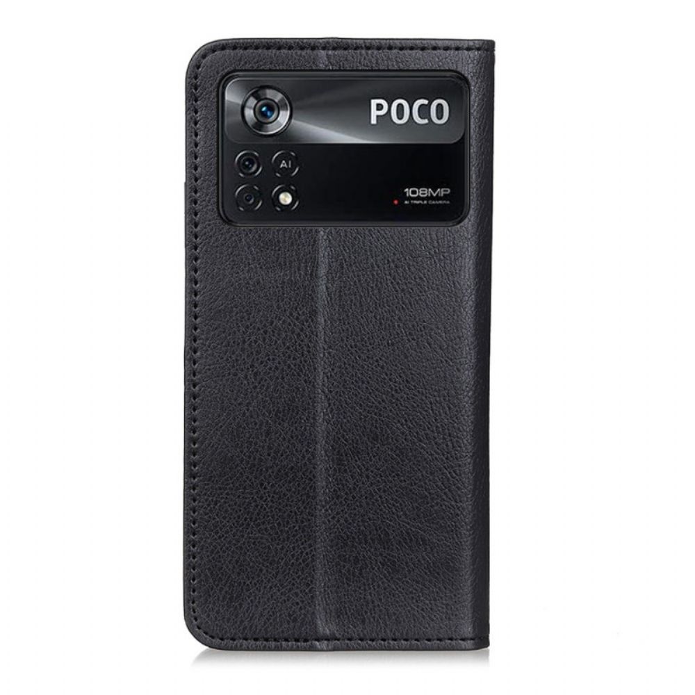 Schutzhülle Für Poco X4 Pro 5G Flip Case Litchi-spaltleder