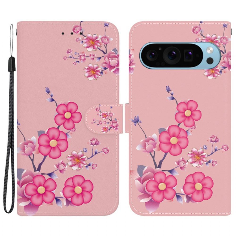 Lederhüllen Für Google Pixel 9 Sakura Mit Riemen