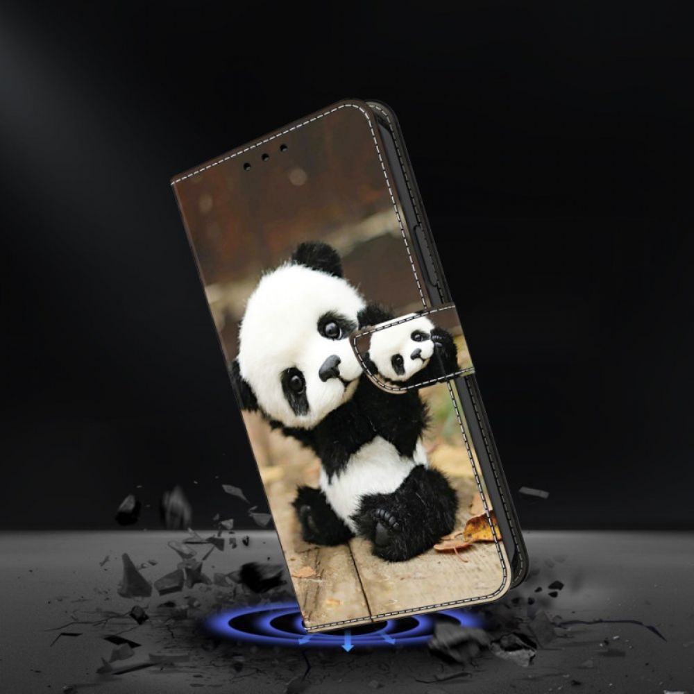 Lederhüllen Google Pixel 9 Handyhülle Panda-muster