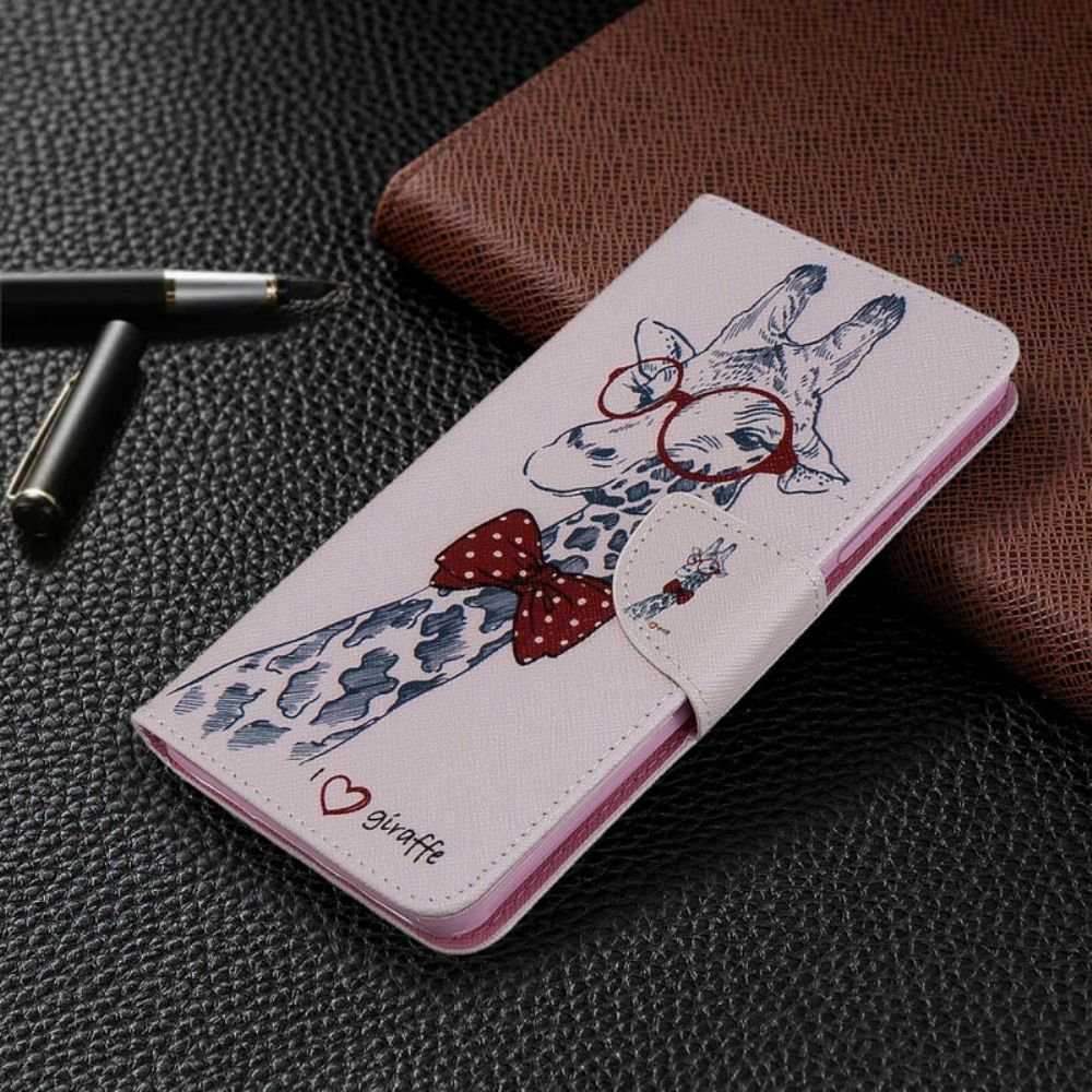 Flip Case Für Xiaomi Mi Note 10 / 10 Pro Nerdige Giraffe