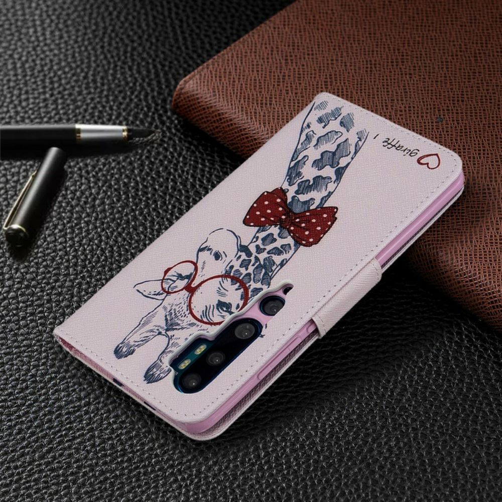 Flip Case Für Xiaomi Mi Note 10 / 10 Pro Nerdige Giraffe