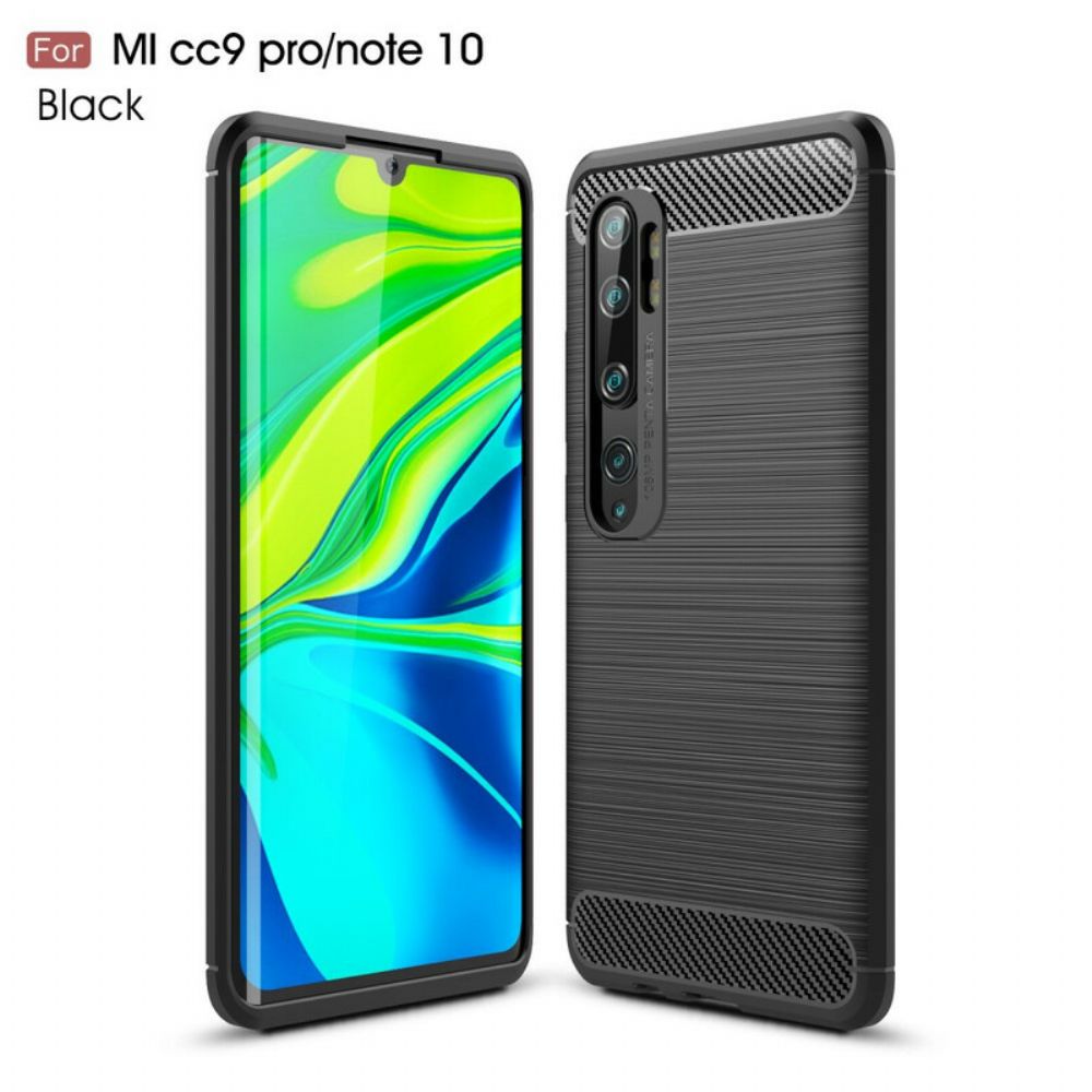 Hülle Für Xiaomi Mi Note 10 / 10 Pro Gebürstete Kohlefaser